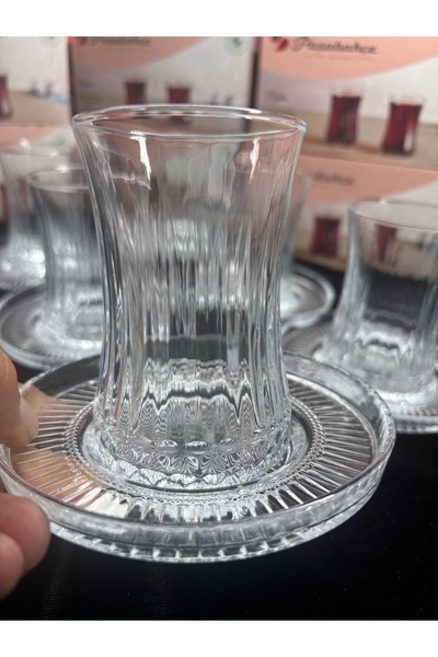 DİBA AVM Elysia paşabahce 170 ml Çay Bardağı ithal Çay Tabağı Takımı 12 Parça...