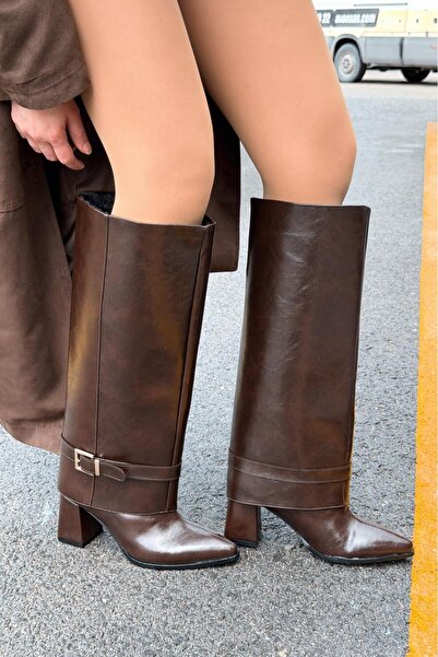 I Love Shoes Lorimax Women's Slip-On Boots Light Brown Shiny Leather