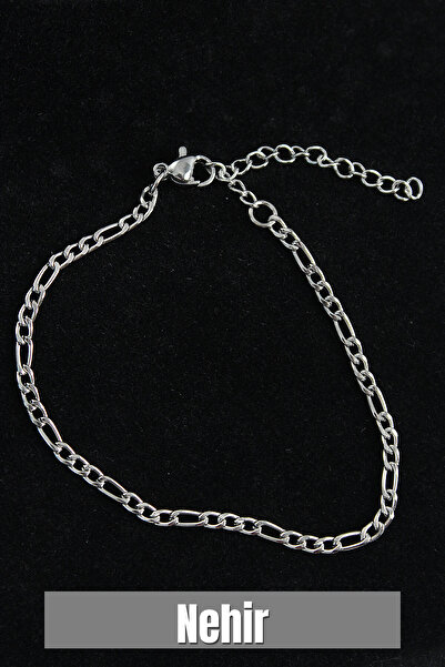 Nehir سوار رجالي من الفولاذ 316L طراز فيجارو بلون فضي لعيد الحب وعيد الأم وال...