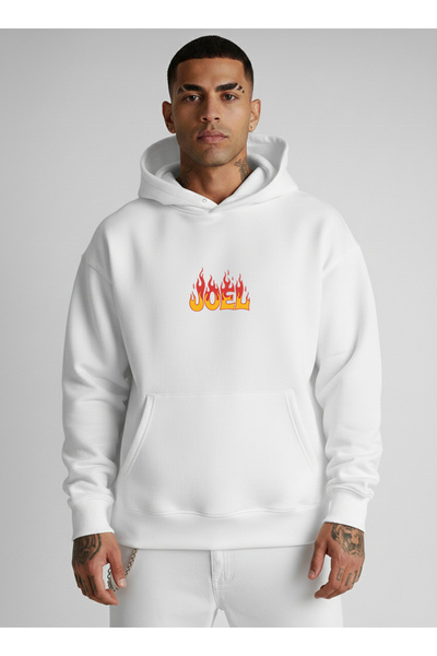 LORVEX هودي قصة فضفاضة بغطاء رأس 100% قطن جويل أليف مطبوع