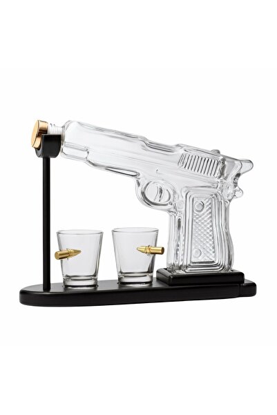KESNUP Gun-shaped whiskey decanter set with 2 glasses included, 230 ml, 23.5x...