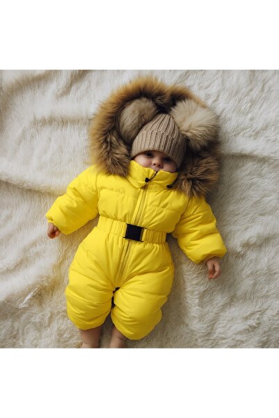 Superbaby Thin fleece jumpsuit with fur trim