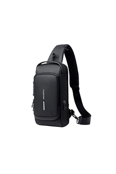 Beytor Men's Anti-Theft Sling Shoulder Bag with USB Charging Port