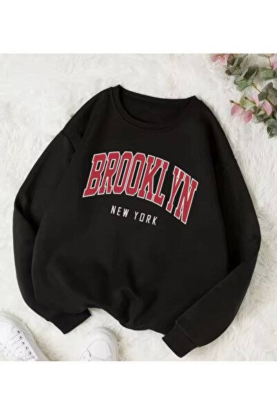 LELVANİ Kirmiizi Written Brooklyn New York Black Sweat
