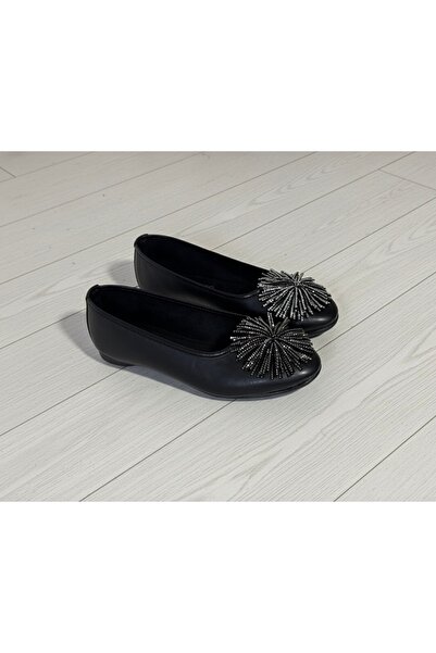 GREER Taşlı Ponpon Detaylı Günlük Işıltılı Püsküllü Detaylı Nude Babet - Raha...