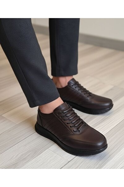 Gönbeler Genuine Leather Brown Men's Casual Shoes - Full Leather Inside and O...