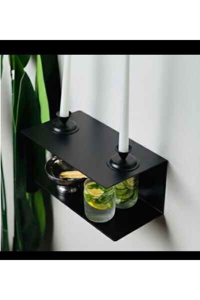 VERO Dekoratif Duvar Rafı - Duvara Monte Şamdanlık Mumluk