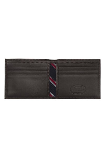 Tommy Hilfiger Eton Small Foldable Leather Wallet, Dark Brown