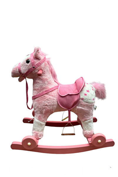 L-Sun Rocking Horse, 2 In 1, With Wheels, Realistic Sounds And Lights, Pink