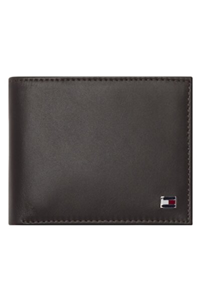 Tommy Hilfiger Eton Small Foldable Leather Wallet, Dark Brown