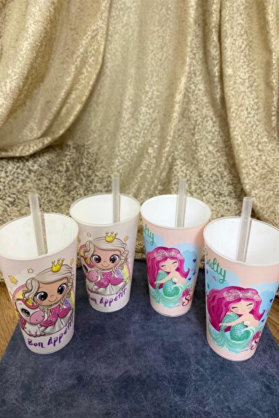 Gondol Pipetli bardak, Alıştırma bardağı, 400ML Kız ve Erkek 4lü set