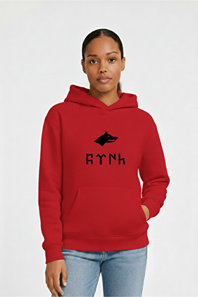 LORVEX Swea tricou Hanorac oversize unisex, 100% bumbac, imprimat BLACK GÖKTÜRK