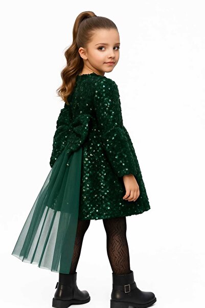 OEM Green dress with bow and sequins
