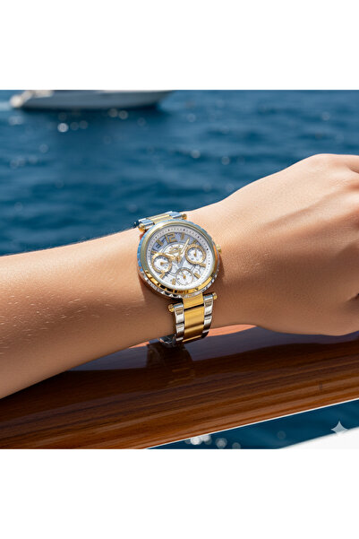 Slazenger Sl.09.2286.4.05 Women's Wristwatch |   32 mm Steel Case, Silver & Gold Color, Calendar Design