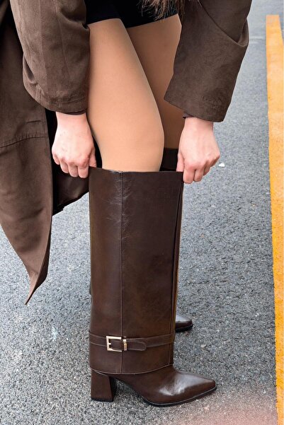 I Love Shoes Lorimax Women's Slip-On Boots Light Brown Shiny Leather