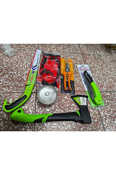 TÜMSAN BAHÇE SETİ BUDAMA SETİ 6'LI BALTA , BUDAMA TESTERESİ NACAK ,BAĞ MAKASI, AŞI MACUNU, ELDİVEN