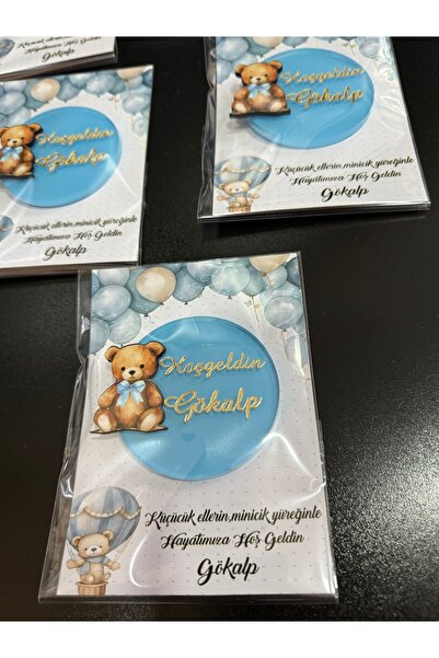 Eymenwedding Şeffaf pleksi ayıcık figürlü magnet