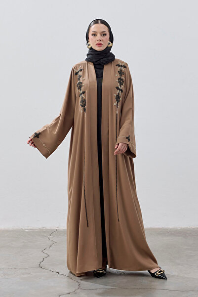 ViadelAtelier EL İŞLEMELİ BONCUK DETAYLI ABAYA