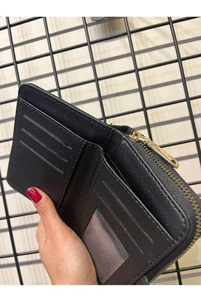 MERVEOZGULCANTA Minibag Textured Black Wallet