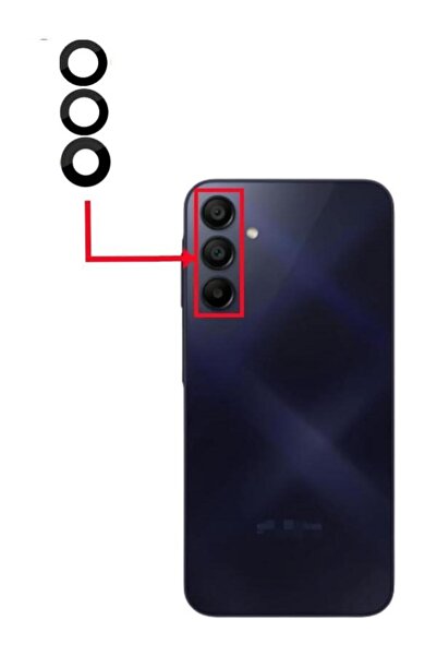 FLAGEN Samsung Galaxy A15 Arka Kamera Camı Lens Yapışkanlı