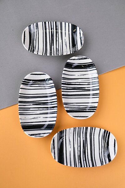 tabakevi Tabak Evi Porcelain Sidereal Oval Boat Plate 15X8,5X2Cm 4 Pieces