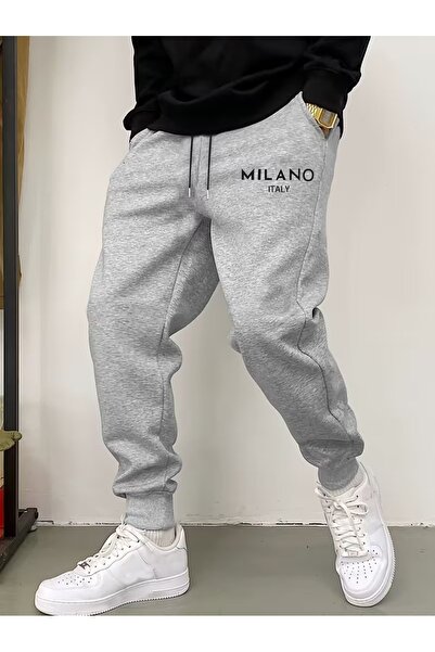 WOODROFFE Ανδρικό Jogger Milano με τύπωμα σε γκρι μαύρο χρώμα