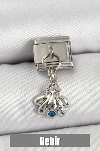 Nehir قلادة فضية اللون على شكل باقة زهور مع فيونكة متدلية من الفولاذ 316L، هد...