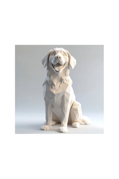 TSC 15CM Golden Retriever Biblosu Dekoratif Heykel – Modern Ev İç Mimari Akse...