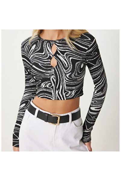 EAS GİYİM تصميم قصير بنمط نافذة الصدر