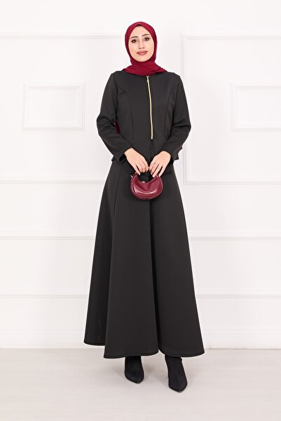 Esre Store 4558 - Set Hijab dublu din material Scuba, negru