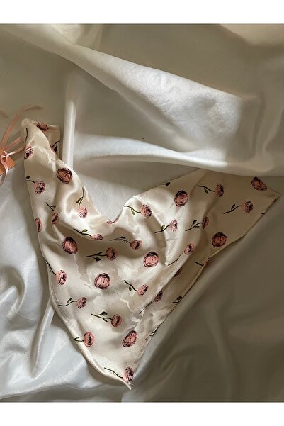 Nurcanilirboutique Saten Coquette mini çiçekli fular & Çanta aksesuarı