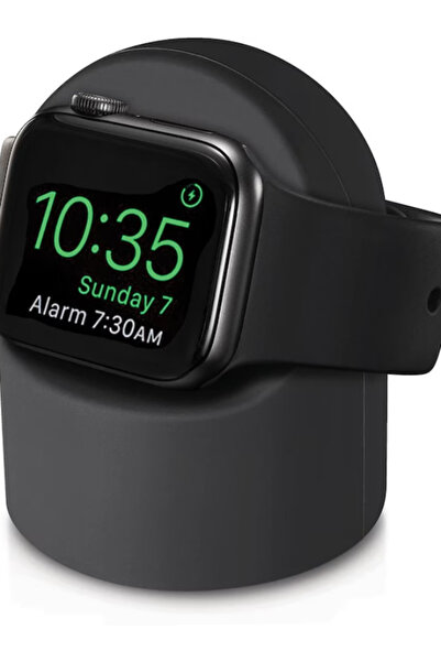 OEM Black silicone charging stand, compatible with Apple Watch, Samsung and Huawei, stable and compact