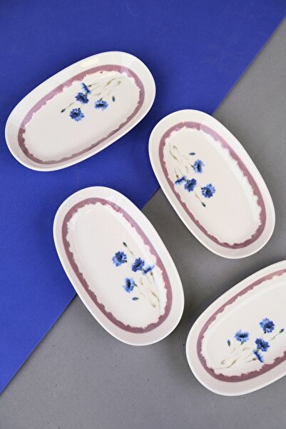 tabakevi Tabak Evi Porcelain Morden Oval Boat Plate 19X11X2,50Cm 4 Pieces
