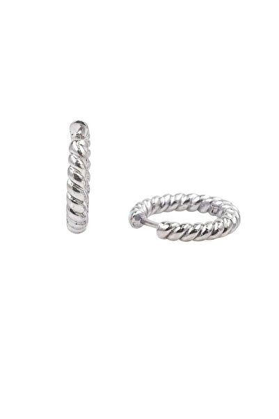 mischa jewelry أقراط دائرية ملتوية - ذهبي/فضي