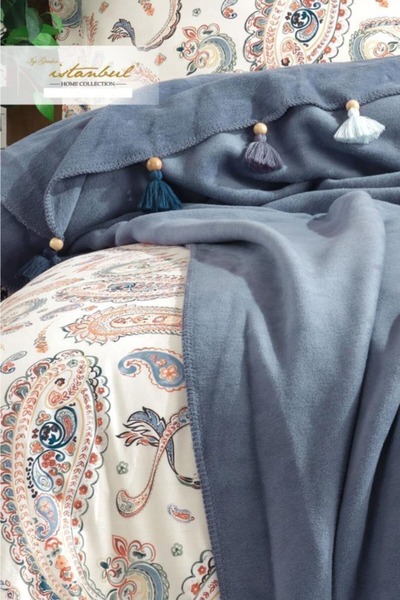 İyi Geceler İstanbul Double Size Cotton Blanket Bedding Set Boho Chic