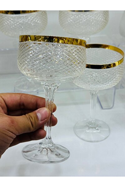 EVRA Bohemia 6 Adet Kalın Altın Yaldızlı 1.Sınıf El Kesmesi Yeni Model Sunuml...