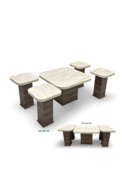 Tasamem Dafia طقم طاولات كنب تركي 5 قطع