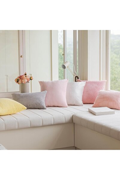 Home Brilliant Pink Corduroy Striped Pillow Covers 18x18 (Pack of 2)