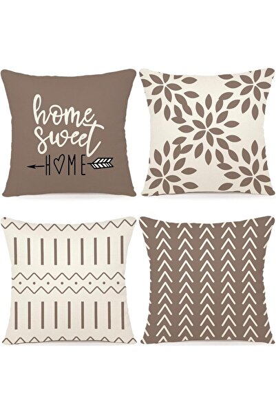 X SPRING Throw Pillow Covers 4-Piece 45x45cm (Khaki)
