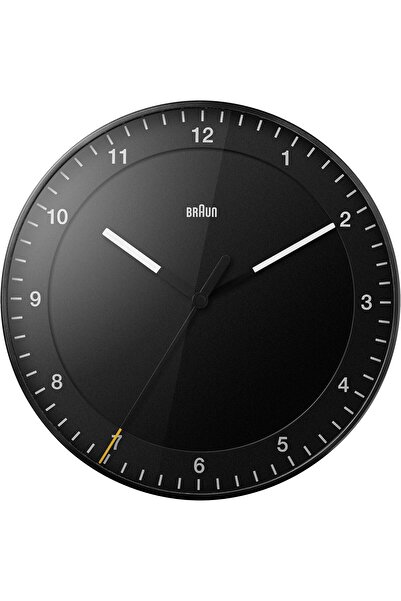 Braun Classic Large Analogue Wall Clock with Silent Sweep Movement, 30cm, Black (Model BC17B)