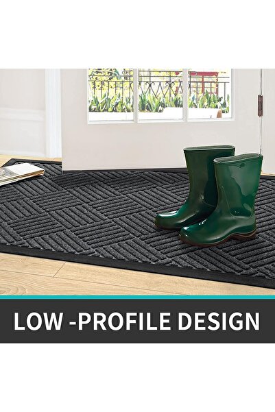 MIXDE Door Mat Non-slip Outdoor Doormat, 23.6x35.4 in, Dark Grey