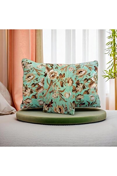 Generic Modern Brown & Green Floral Decorative Pillowcases – Queen 50x70 cm (Pack of 2)