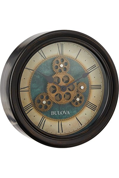 Bulova Industrial Motion Wall Clock, 12.8, Aged Black
