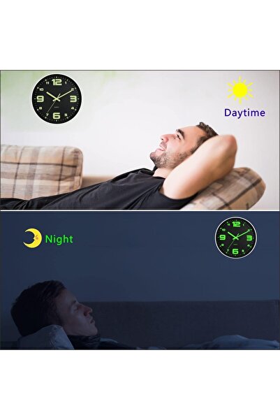 X SPRING Luminous Wall Clock, 30cm Large Light Up Clock with Clear Numbers