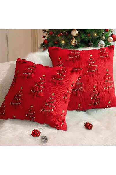 MOODEEY Christmas Pillow Cover, Xmas Tree, 45 x 45 cm, Soft Plush