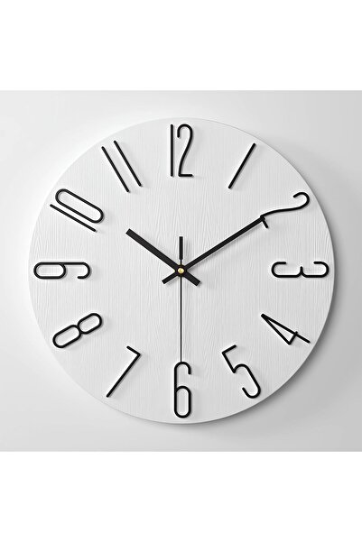 Aputue Wall Clock, 12 Inch Silent Sweep, Battery Operated, White