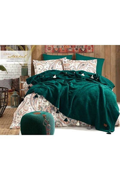 İyi Geceler İstanbul Double Size Cotton Blanket Bedding Set Boho Chic