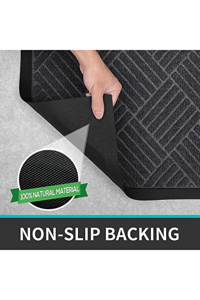 MIXDE Door Mat Non-slip Outdoor Doormat, 23.6x35.4 in, Dark Grey