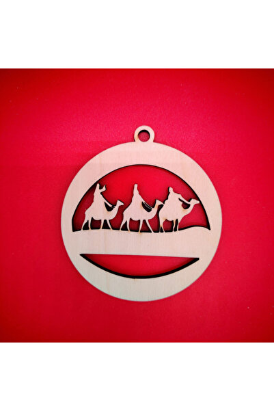 OEM Glob decorativ de Crăciun din lemn M6, 8 cm