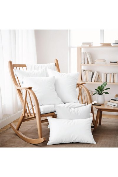 COTTON HOME Microfiber Cushion Inserts, 400g Ultra Soft Fiber, 45x45cm, White (Pack of 4)